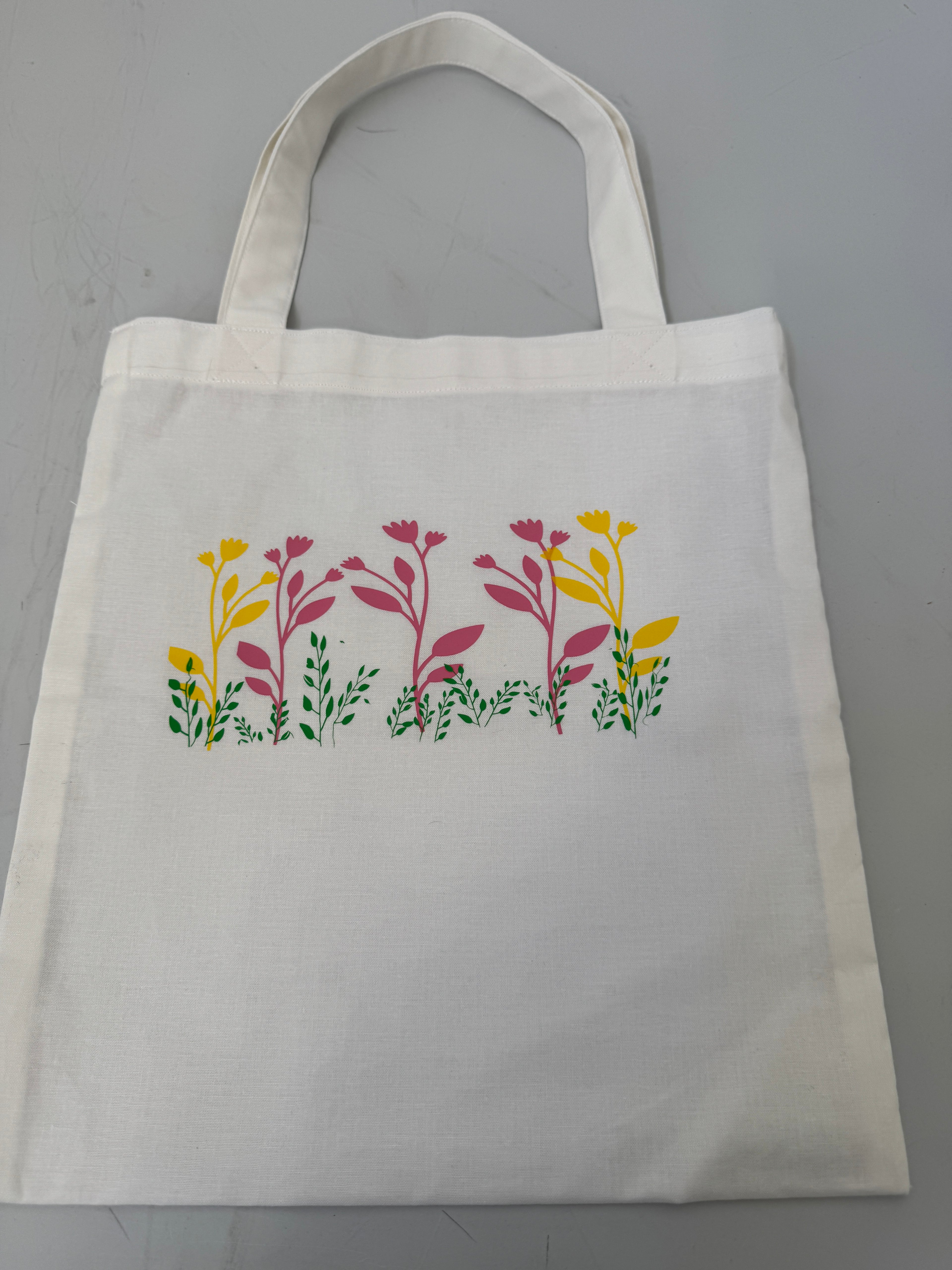 White Cotton Tote Bags - Reusable Shopping Bag