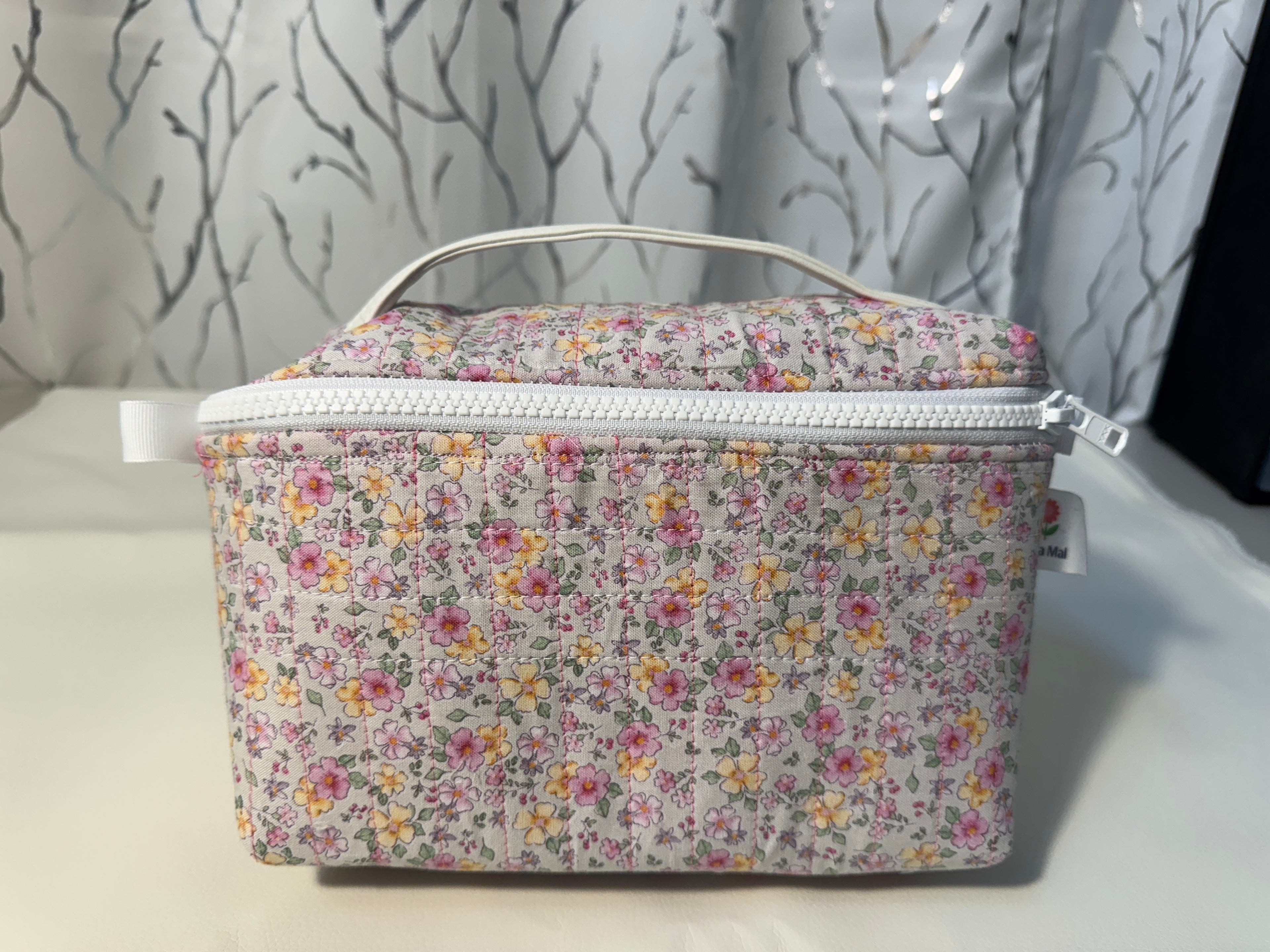 Blush pink bloom makeup/travel bag