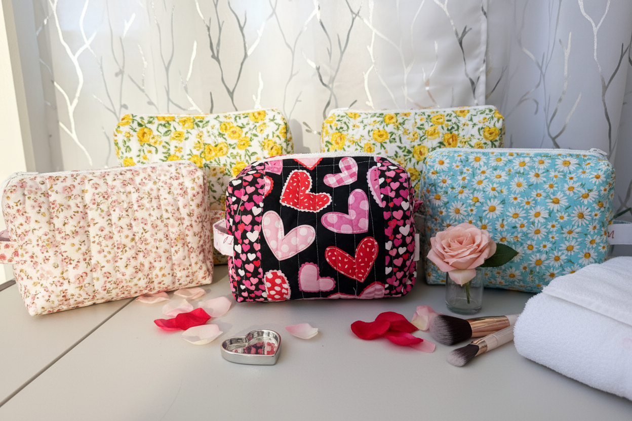 Makeup Bags with Valentine's Heart Bag
