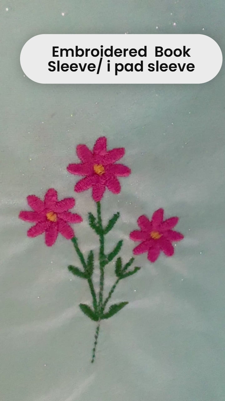 Embroided book Sleeve/ iPad Sleeve